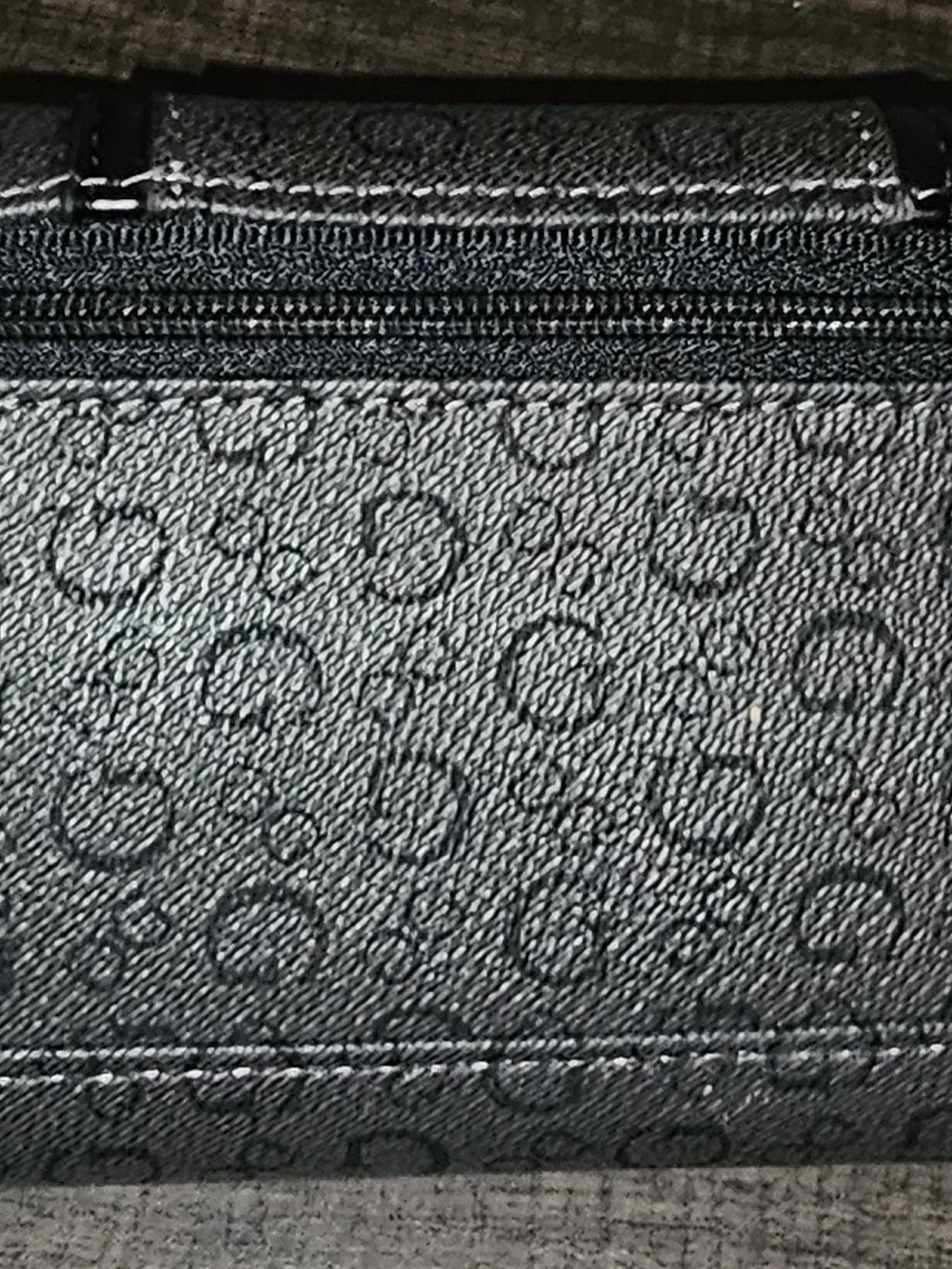 Guess Black Textured Leather Clutch with Gold Padlock